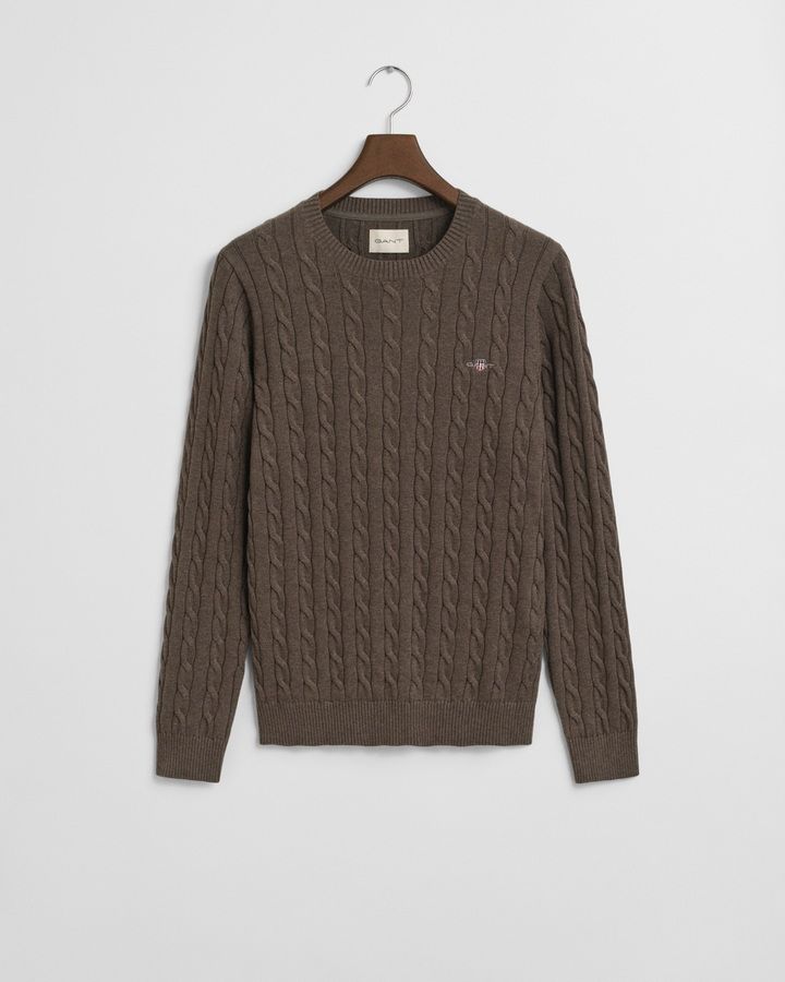 Cotton Cable Knit Crew Neck Sweater