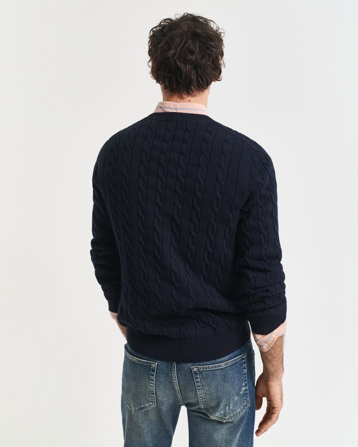 Cotton Cable Knit Crew Neck Sweater