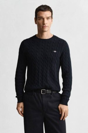 Cotton Cable Knit Crew Neck Sweater