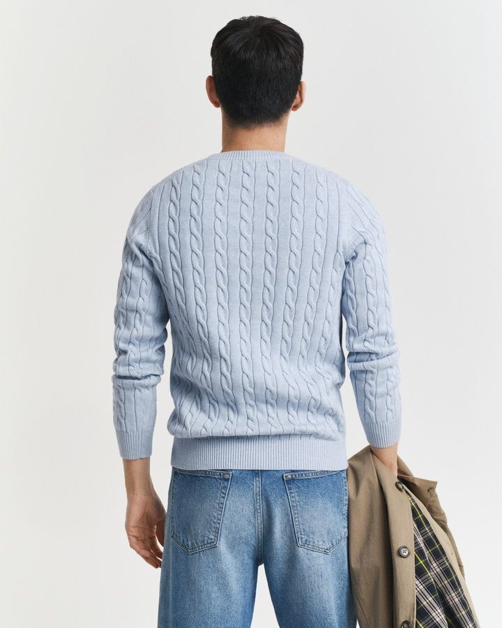 Cotton Cable Knit Crew Neck Sweater