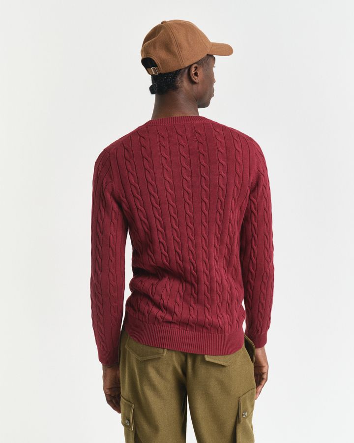 Cotton Cable Knit Crew Neck Sweater