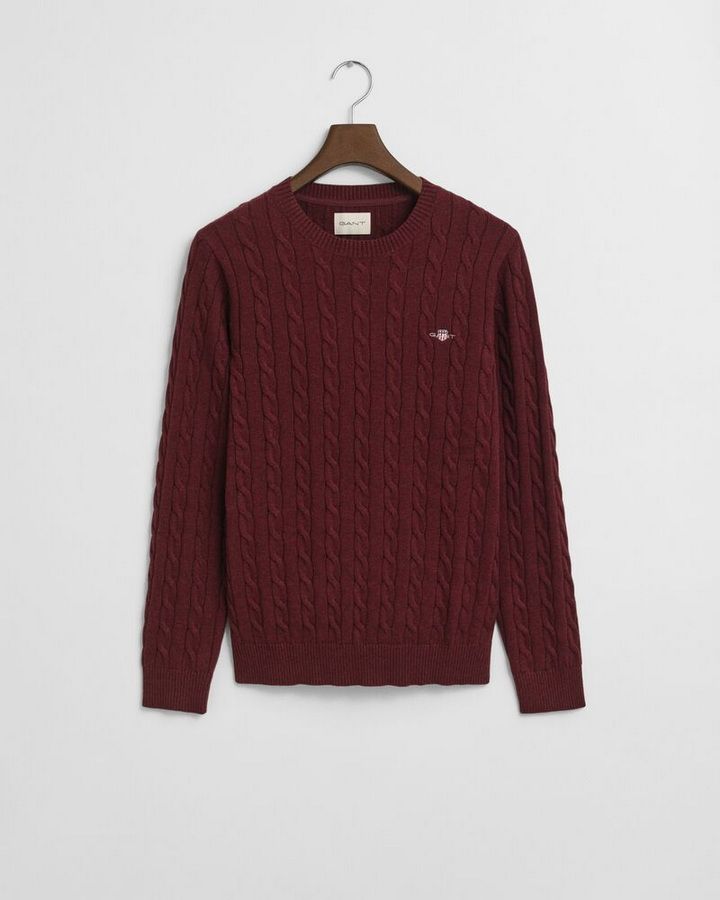 Cotton Cable Knit Crew Neck Sweater
