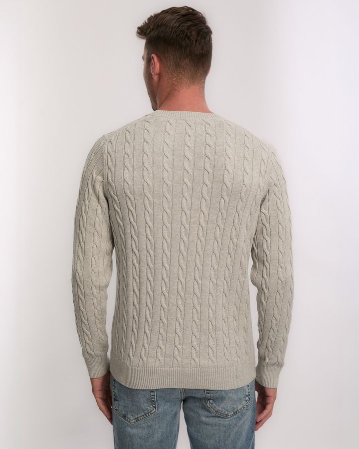 Cotton Cable Knit Crew Neck Sweater