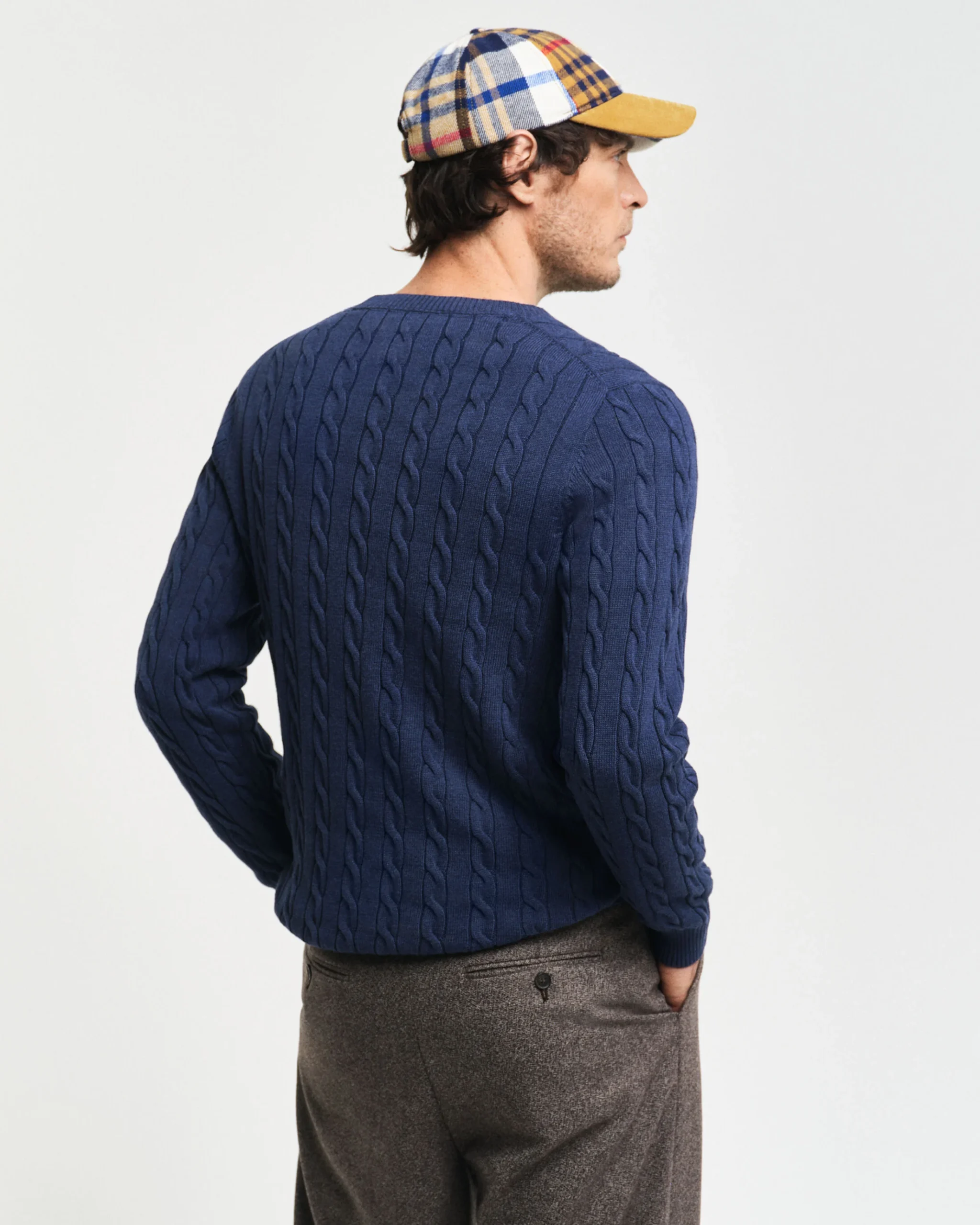 Cotton Cable Knit Crew Neck Sweater
