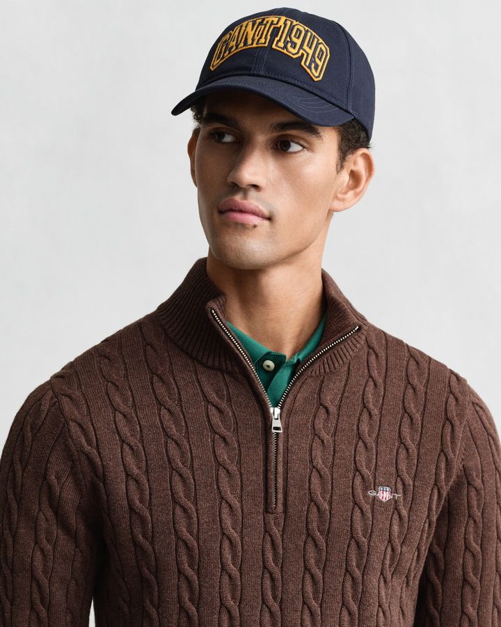 COTTON CABLE HALF ZIP