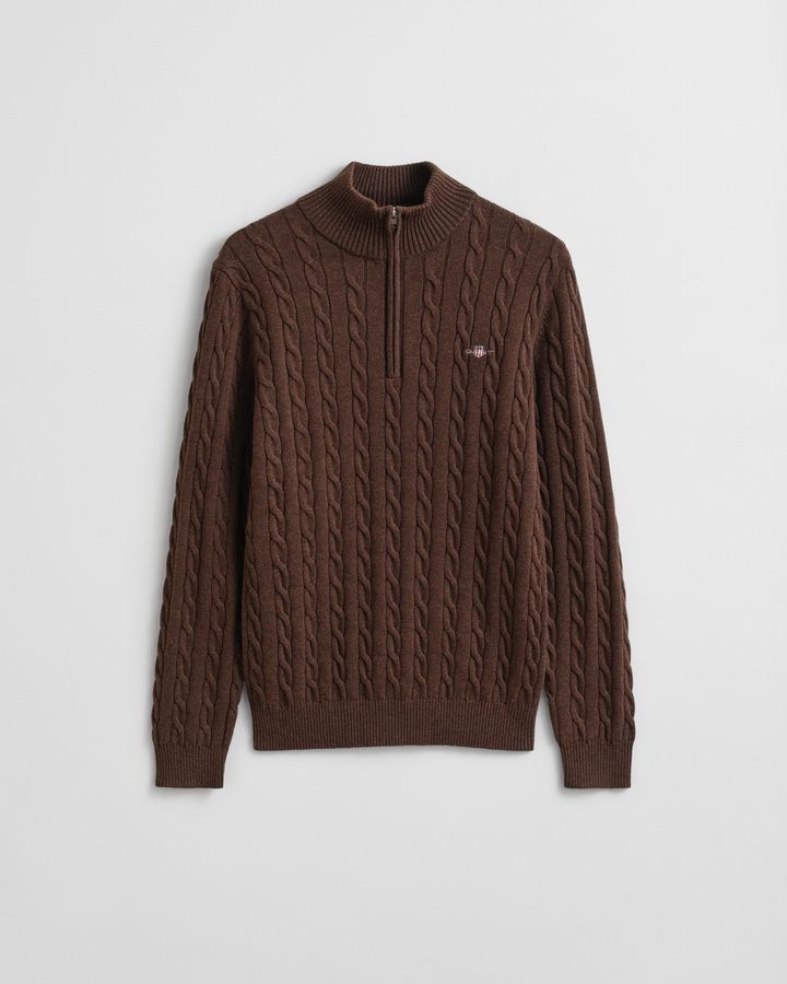 COTTON CABLE HALF ZIP