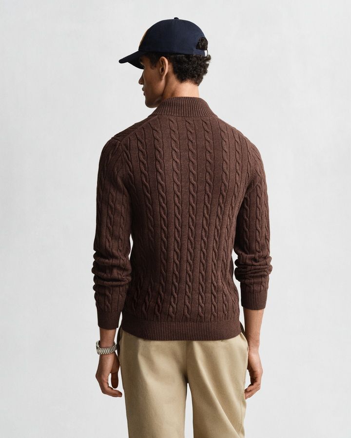 COTTON CABLE HALF ZIP