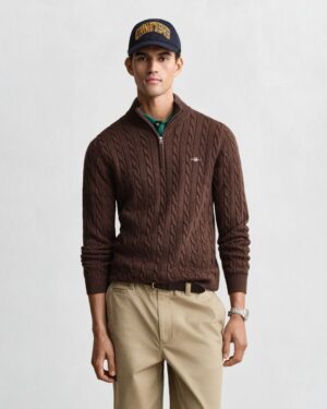 COTTON CABLE HALF ZIP