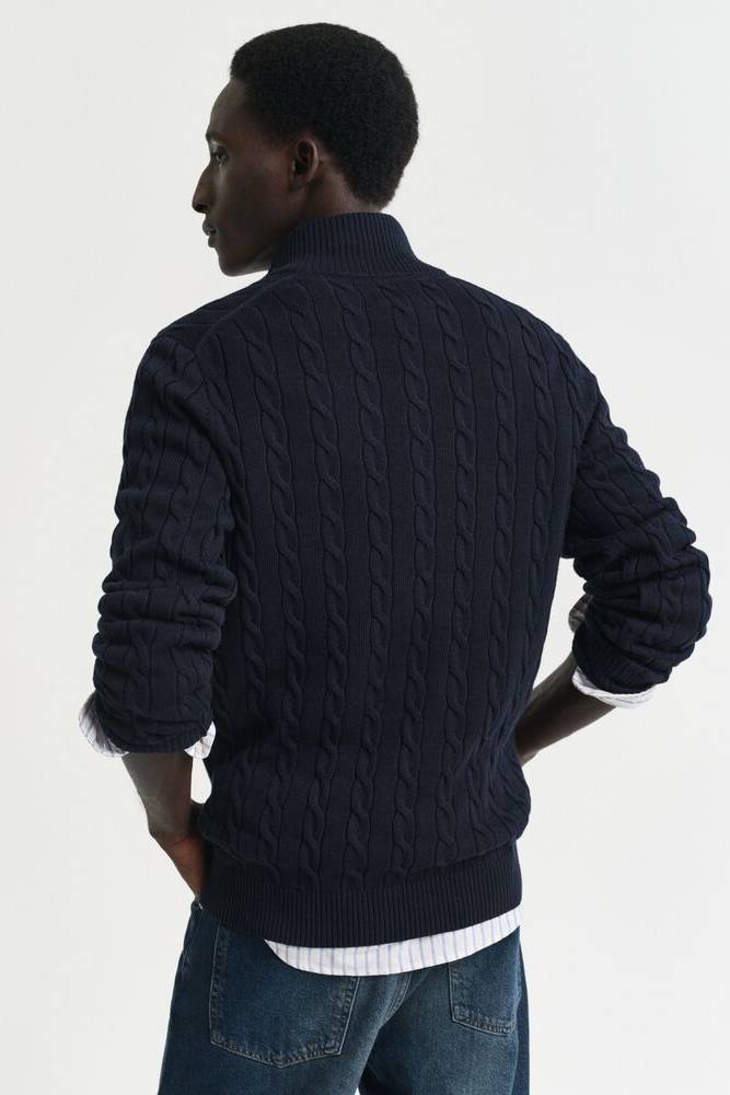 Cotton Cable Knit Half-Zip Sweater