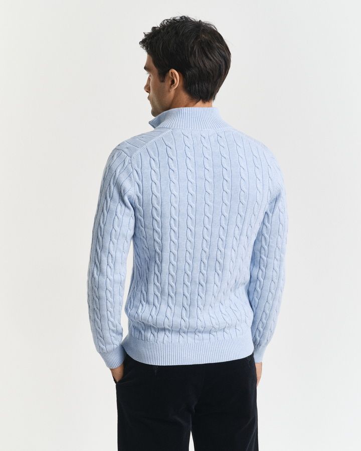 Cotton Cable Knit Half-Zip Sweater