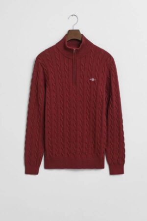COTTON CABLE HALF ZIP