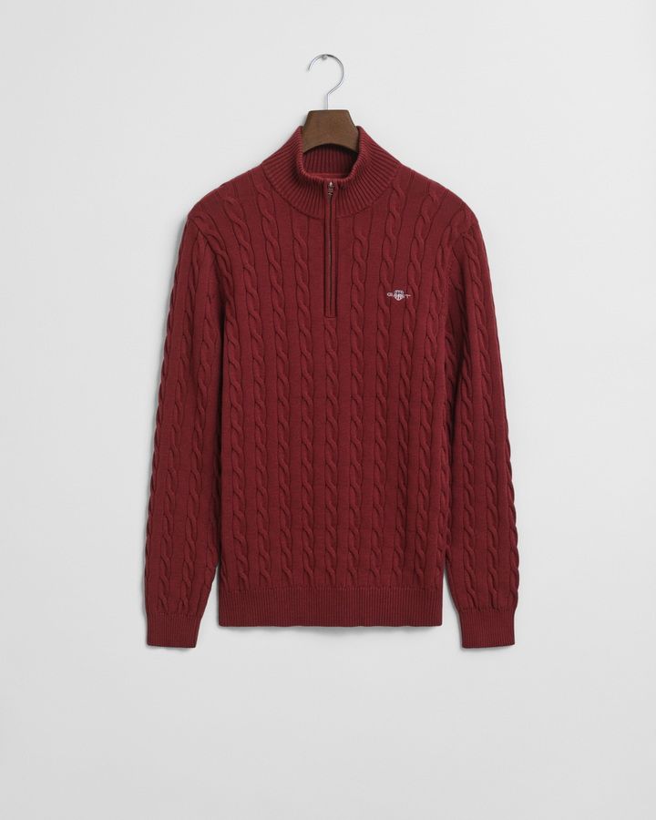 COTTON CABLE HALF ZIP