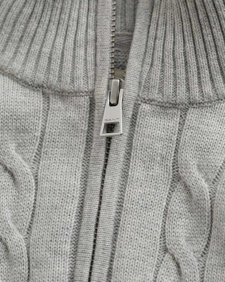 Cotton Cable Knit Half-Zip Sweater