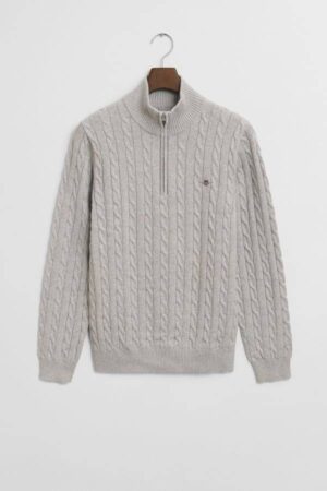 Cotton Cable Knit Half-Zip Sweater