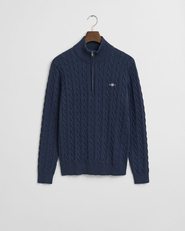 COTTON CABLE HALF ZIP