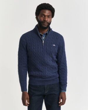 COTTON CABLE HALF ZIP