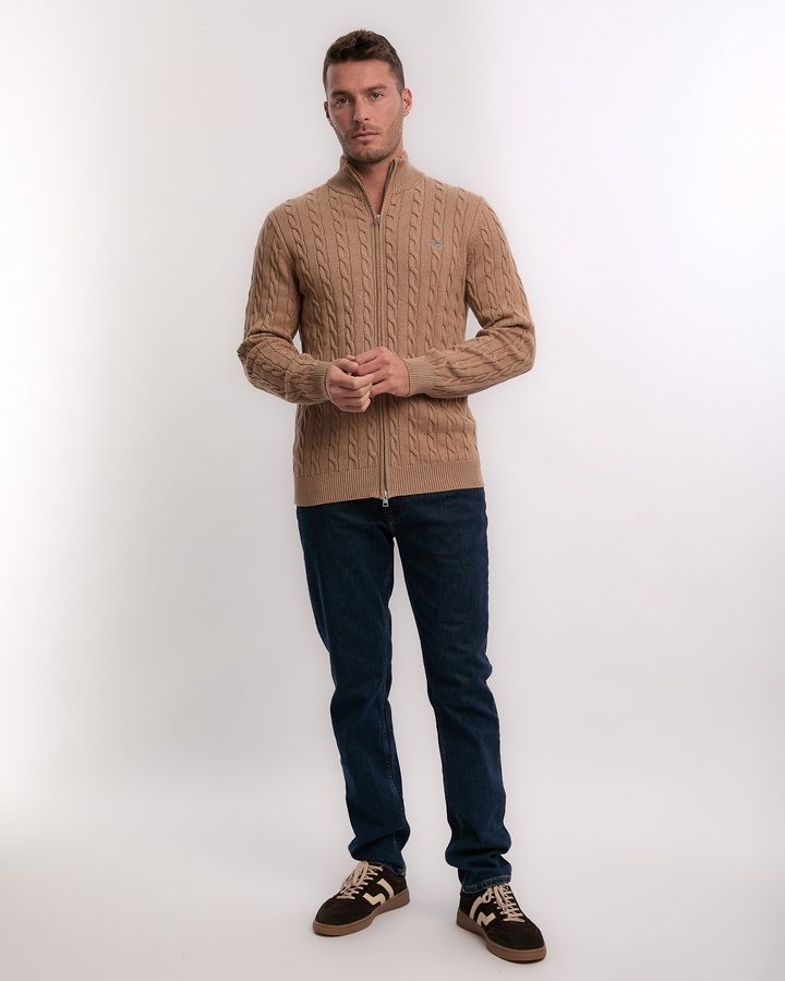 Cotton Cable Zipped Caradigan