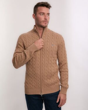 Cotton Cable Zipped Caradigan