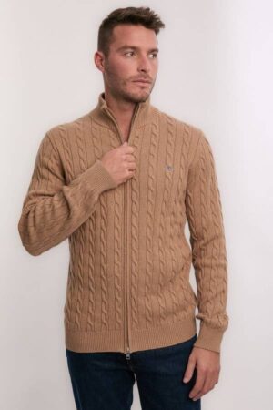 Cotton Cable Zipped Caradigan