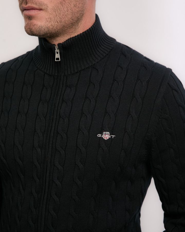 Cotton Cable Zipped Caradigan