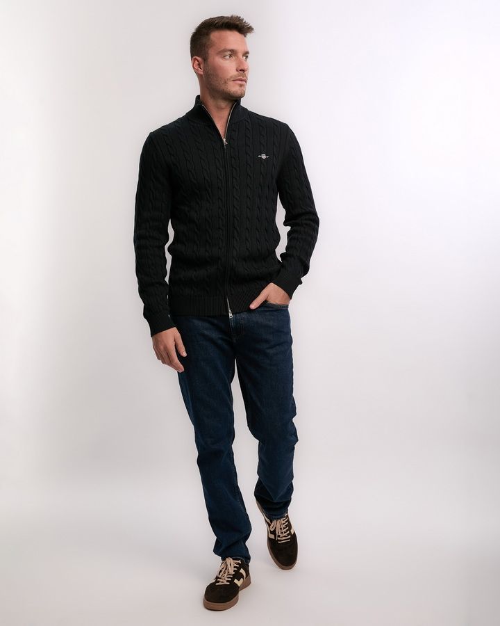 Cotton Cable Zipped Caradigan