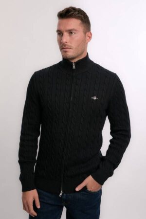 Cotton Cable Zipped Caradigan