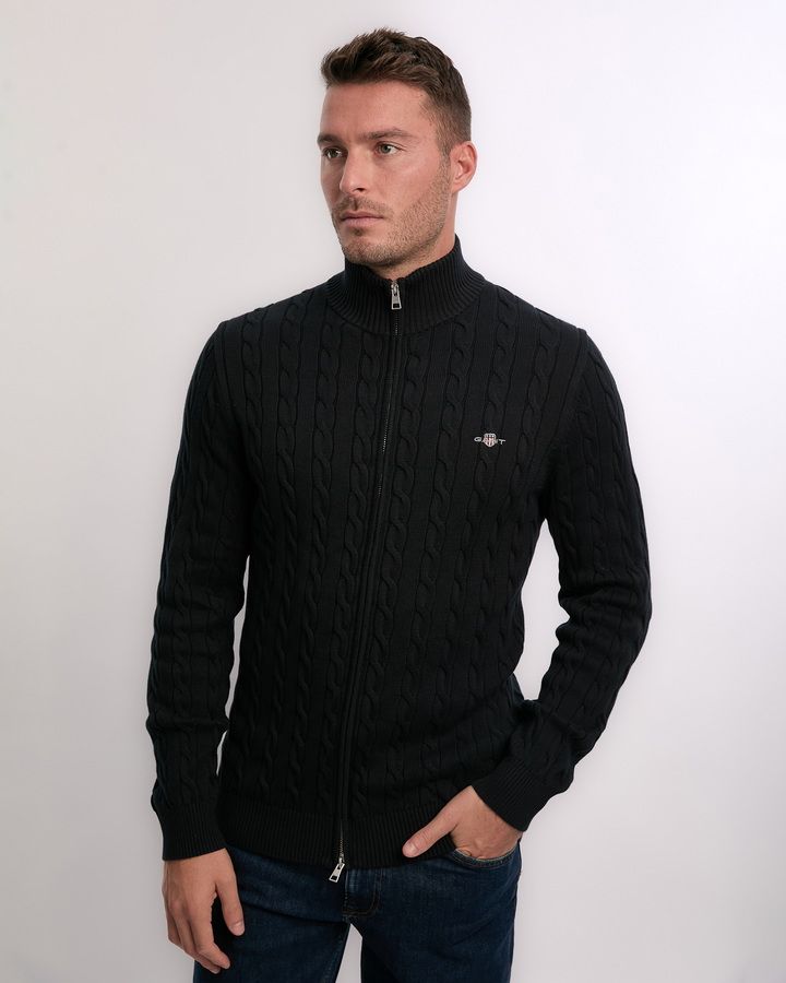 Cotton Cable Zipped Caradigan