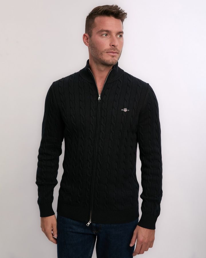 Cotton Cable Zipped Caradigan