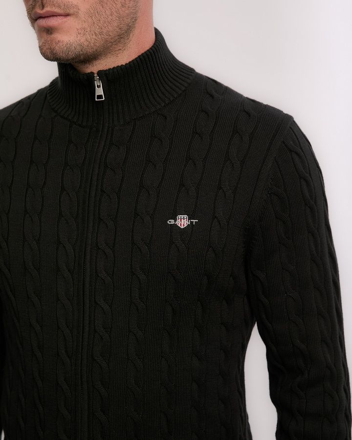 Cotton Cable Zipped Caradigan