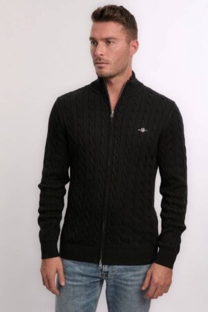 Cotton Cable Zipped Caradigan