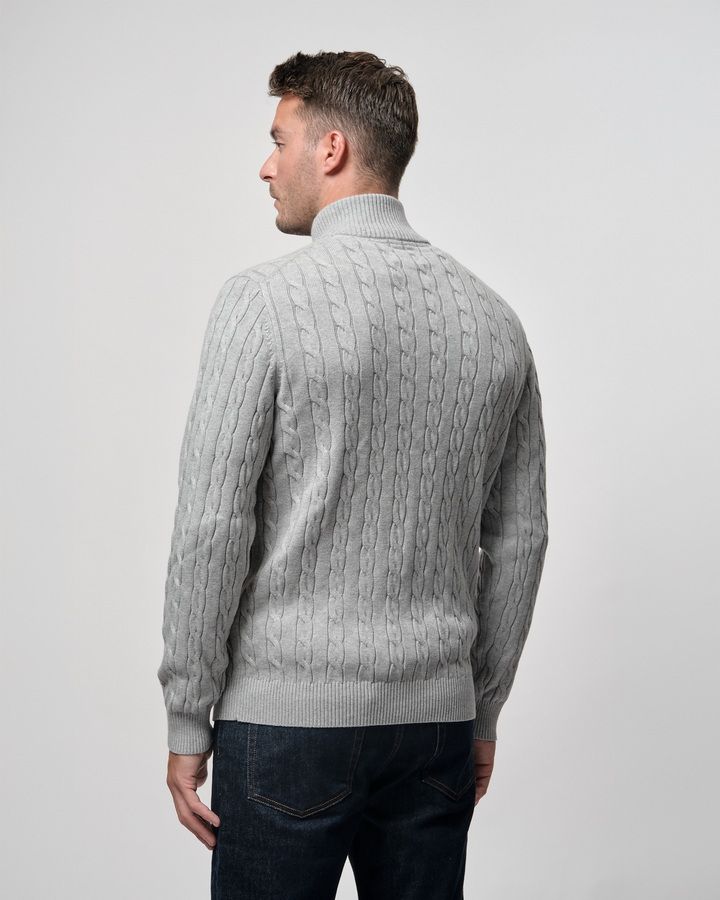 Cotton Cable Zipped Caradigan