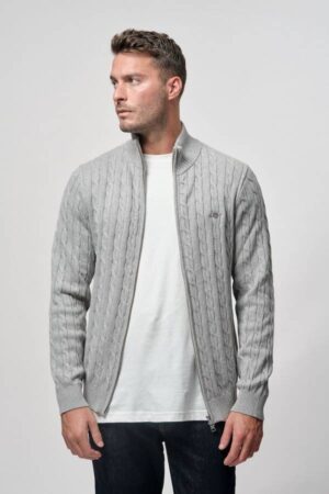 Cotton Cable Zipped Caradigan