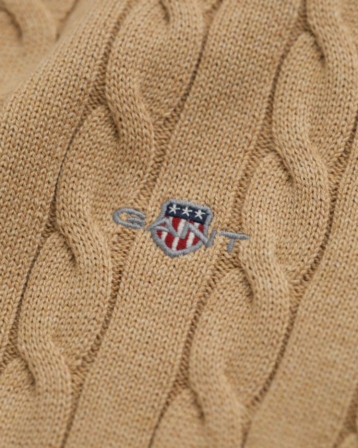 Cotton Cable Knit Turtleneck Sweater