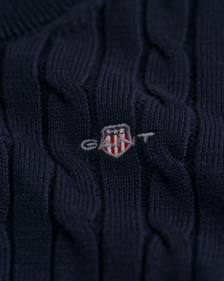 Kids Shield Cotton Cable Knit Crew Neck Sweater