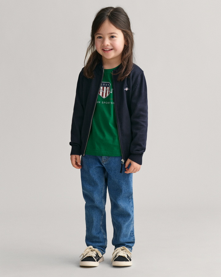 Kids Shield Cotton Zip Cardigan