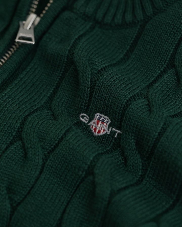 Kids Cotton Cable Knit Half-Zip Sweater