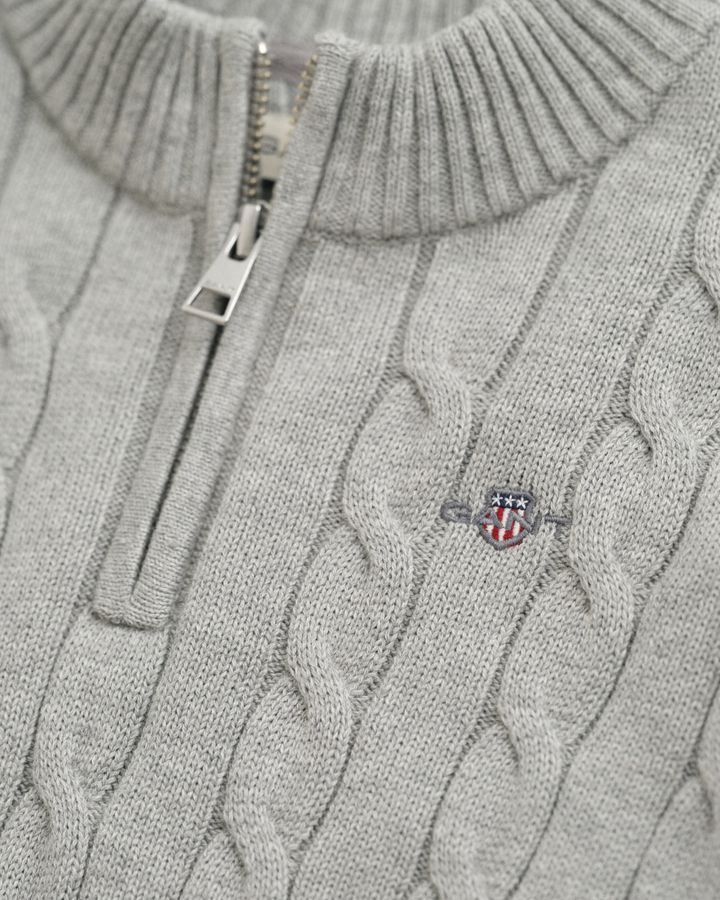 Kids Cotton Cable Knit Half-Zip Sweater