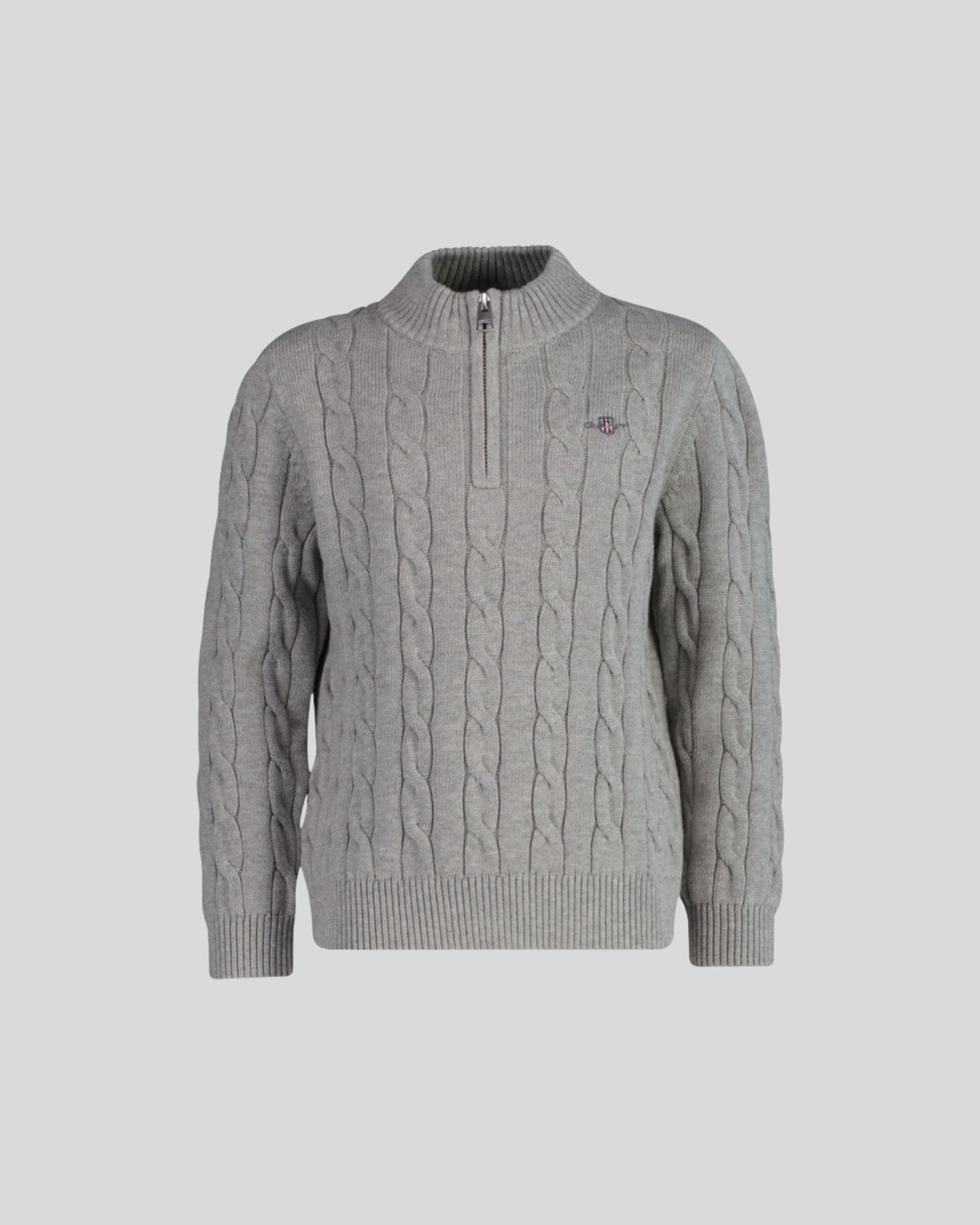 Kids Cotton Cable Knit Half-Zip Sweater