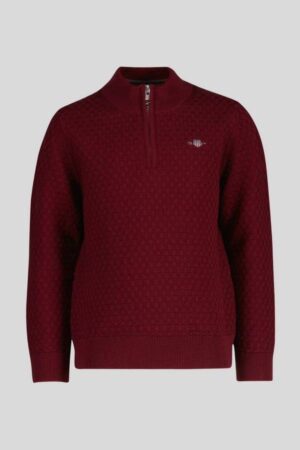 Kids Micro Textured Half-Zip Sweater