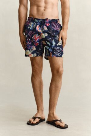 Seaweed Print Swim Shorts