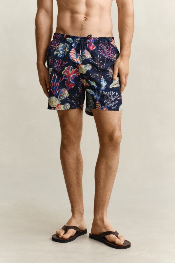 Seaweed Print Swim Shorts