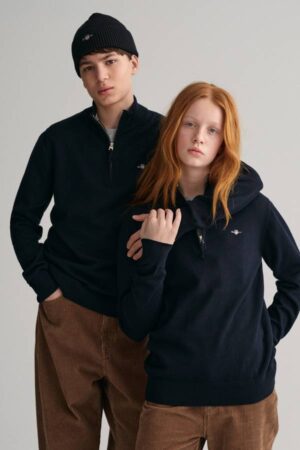 Teens Shield Cotton Half-Zip Sweater