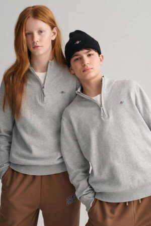 Teens Shield Cotton Half-Zip Sweater