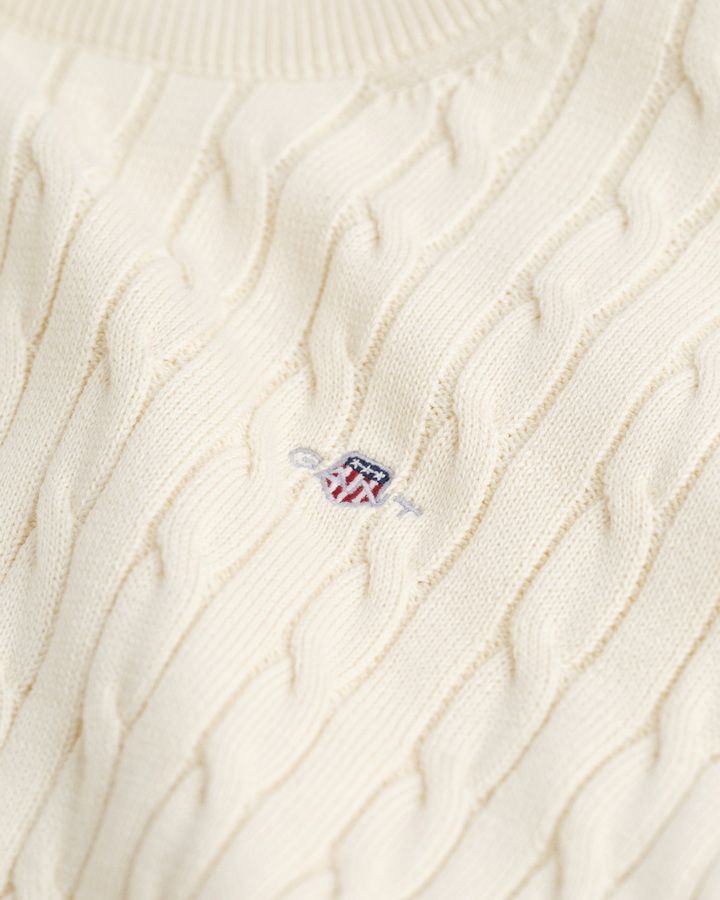 Teens Shield Cotton Cable Knit Crew Neck Sweater