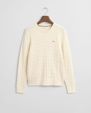 Teens Shield Cotton Cable Knit Crew Neck Sweater