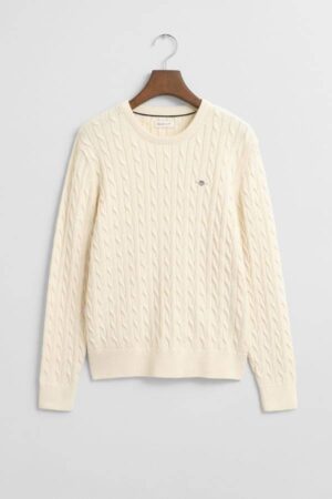 Teens Shield Cotton Cable Knit Crew Neck Sweater