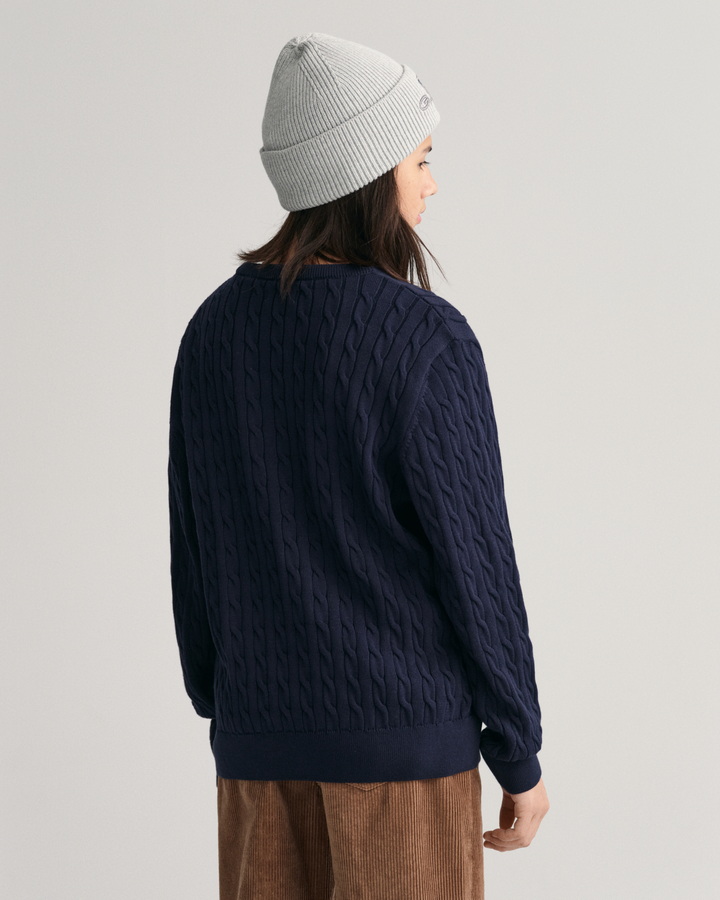 Teens Shield Cotton Cable Knit Crew Neck Sweater