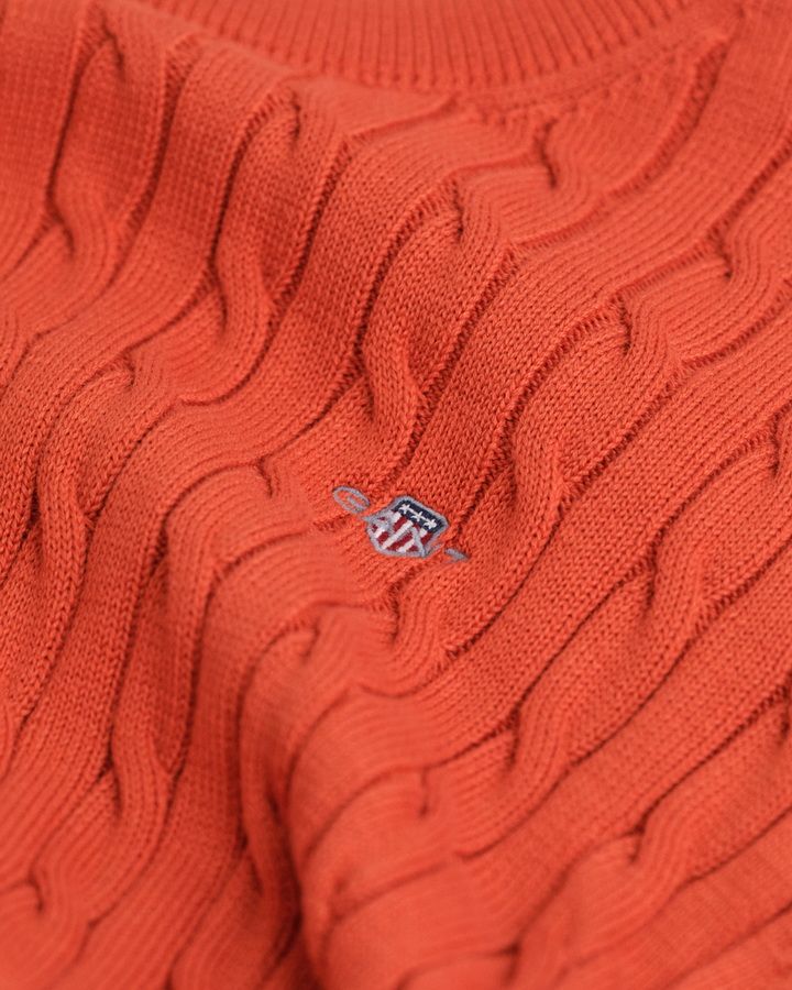 Teens Shield Cotton Cable Knit Crew Neck Sweater