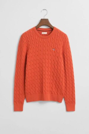 Teens Shield Cotton Cable Knit Crew Neck Sweater