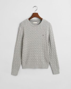 Teens Shield Cotton Cable Knit Crew Neck Sweater